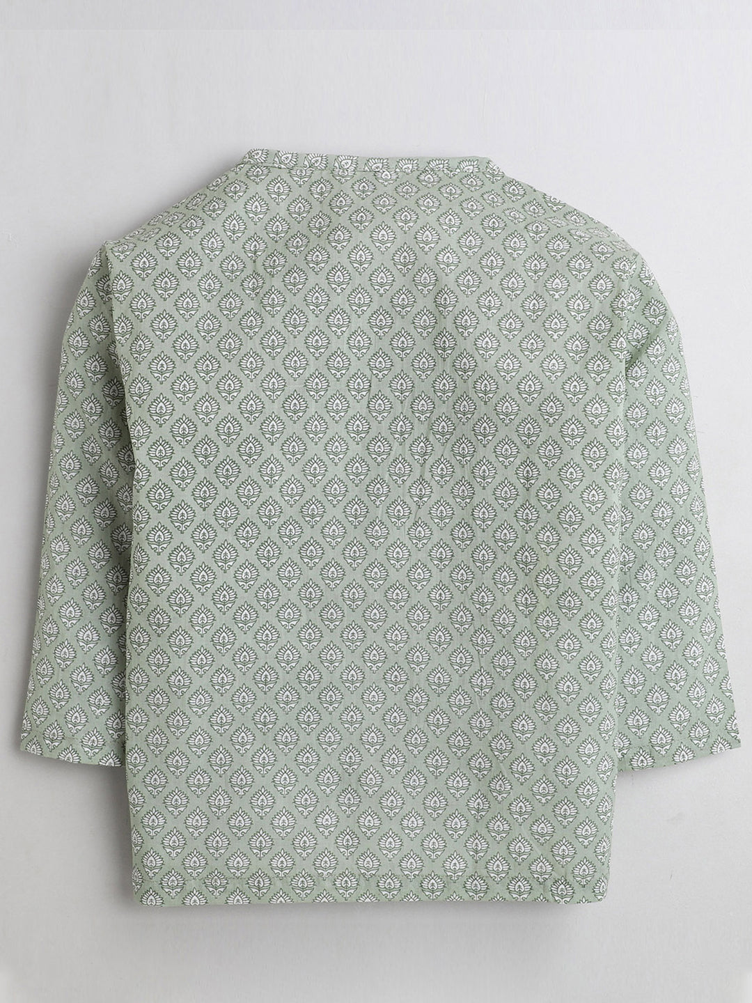 Polka Tots Dhoti Kurta Set for Boys 100% Super Soft Cotton Traditional Ethnic Wear For Kids - Green