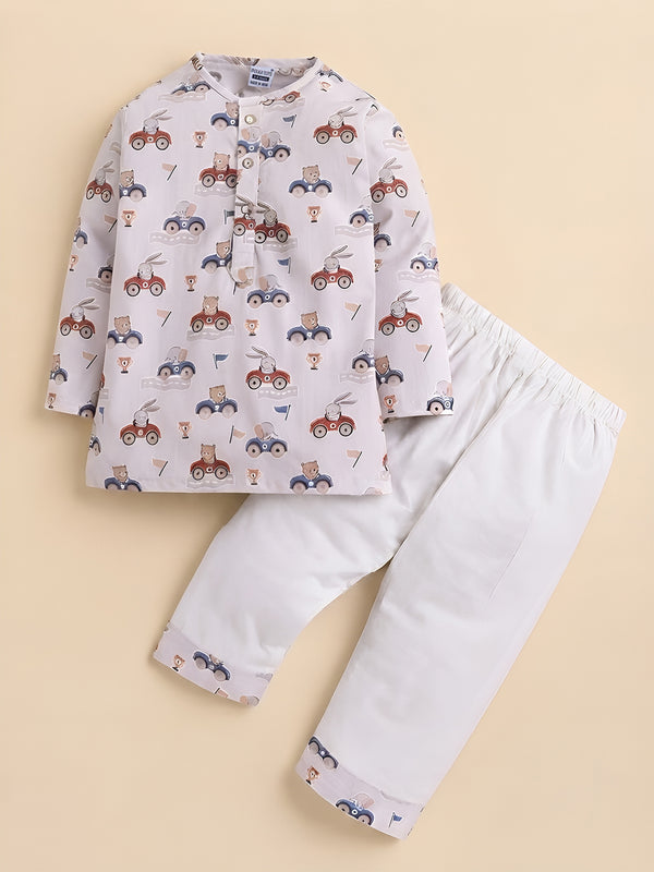 Polka Tots  Little Champions Club print Night wear Kurta Pajama