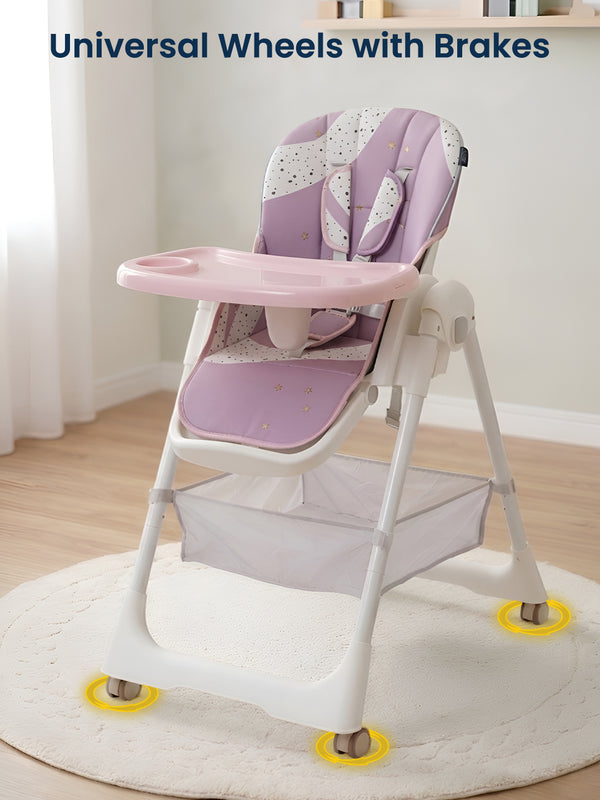Polka Tots Twist n’ Taste 3 in 1 Convertible Star Design High Chair - (Purple)