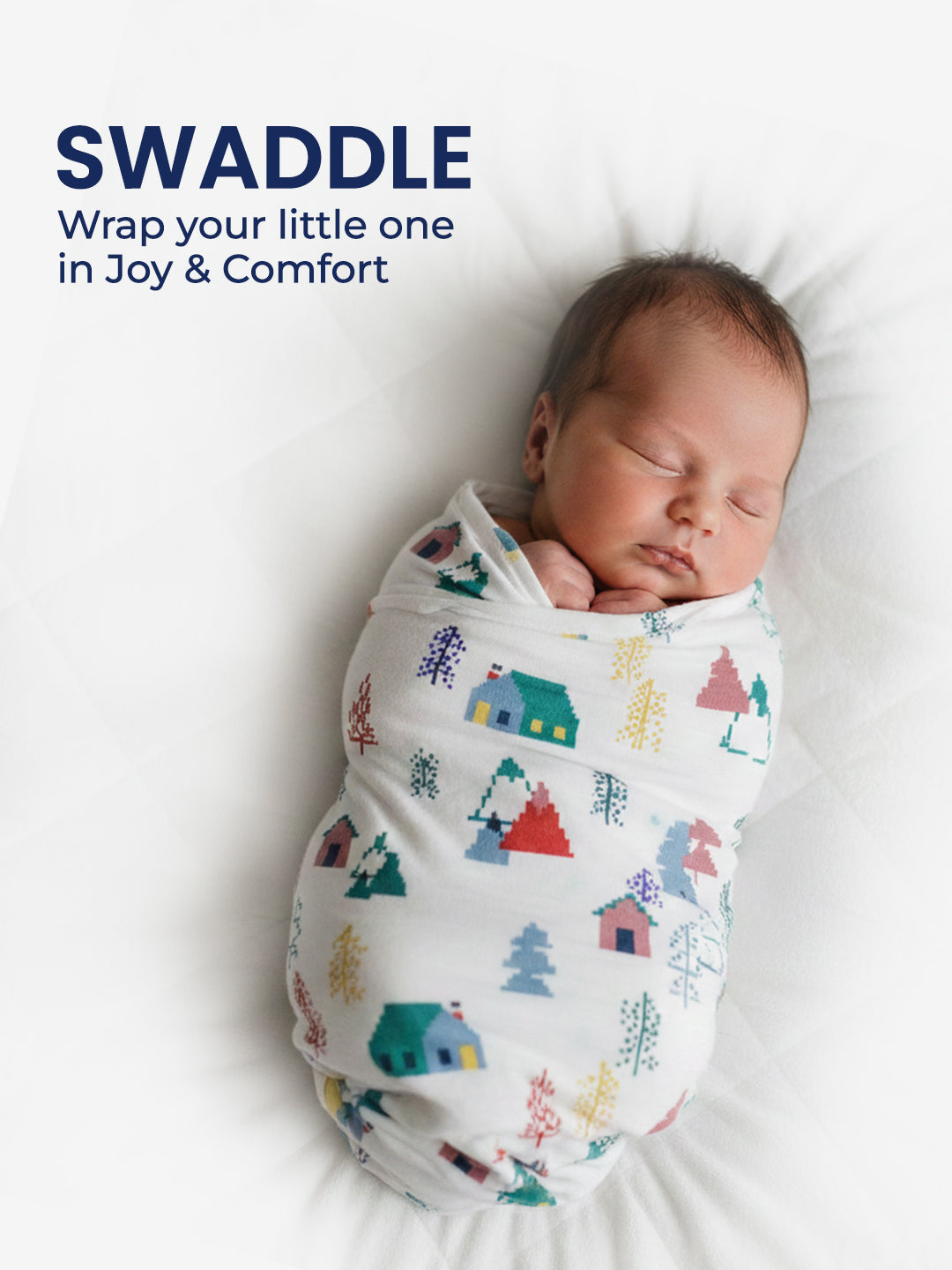 Polka Tots Newborn Pack of 5 100% Soft Double-Layer Muslin Cotton Essentials Gift Box – Tiny Town Print