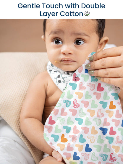 Polka Tots Newborn Pack of 5 100% Soft Muslin Cotton Washcloth Set