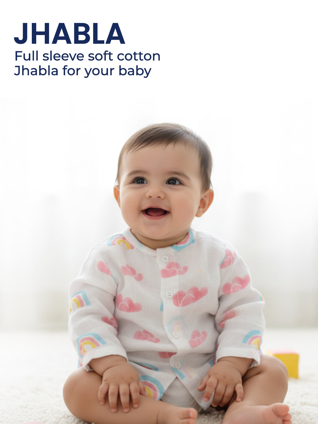 Polka Tots Newborn Pack of 6 100% Soft Double-Layer Muslin Cotton Essentials Gift Box - Rainbow Mist Print