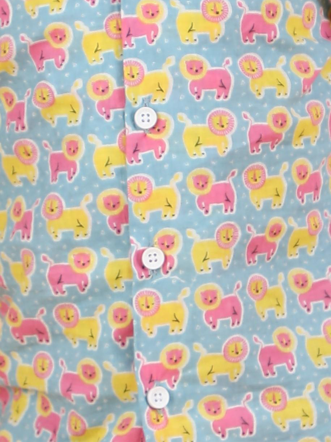 Polka Tots Half Sleeves Lion Print Co-ords - Multicolor