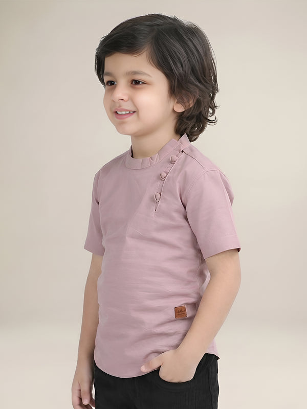 Polka Tots Half Sleeve Kurta - Pink