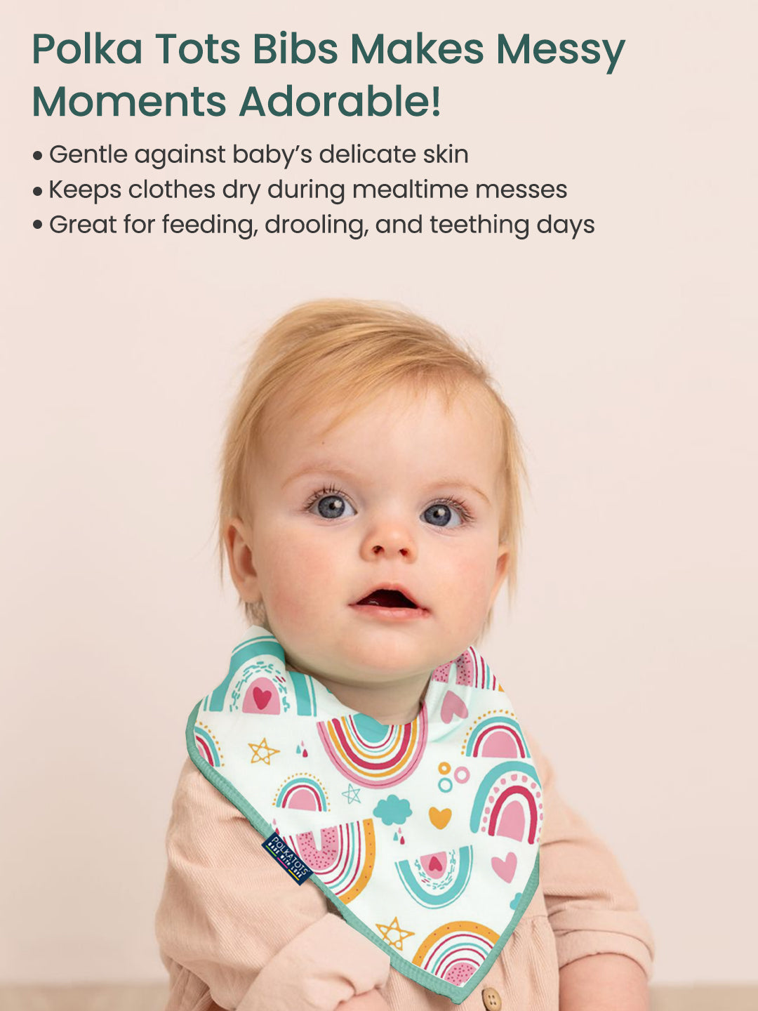 Polka Tots Pack of 10 Rainbow Print Jumbo Newborn Gift Hamper Set - Multicolor