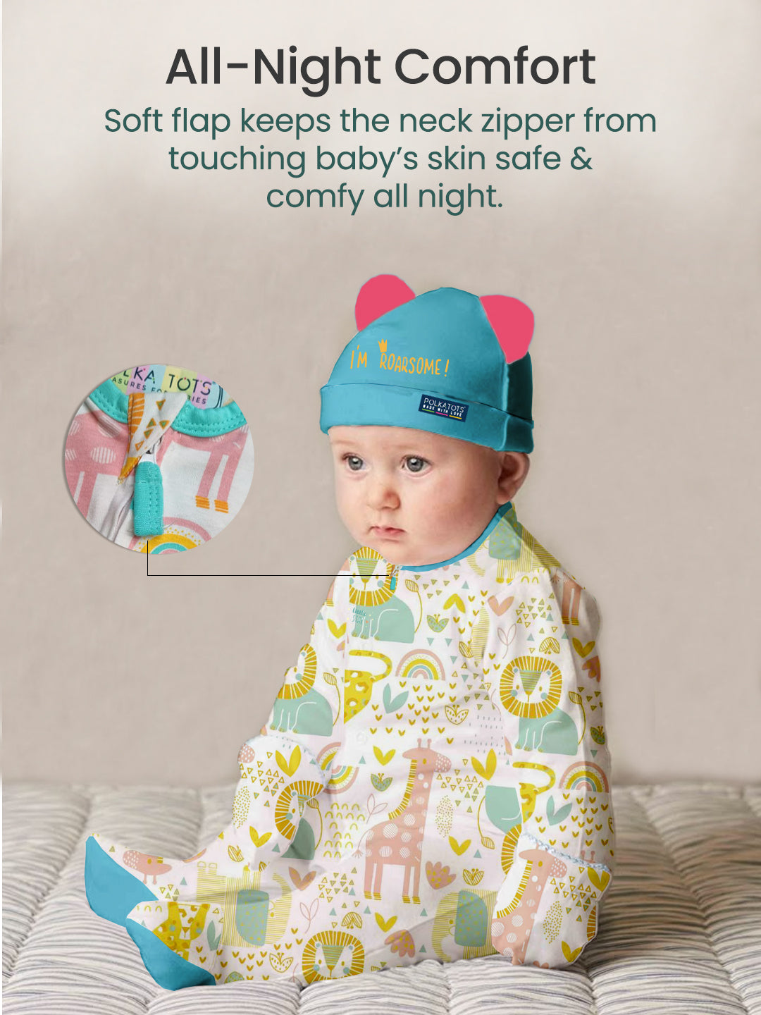 Polka Tots Pack of 10 Jungle Print Jumbo Newborn Gift Hamper Set - Multicolor