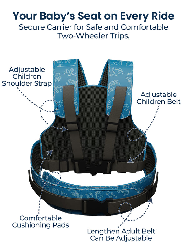 Baby Safety Travel Belt, Two Wheeler Baby Carrier for Kids (car)