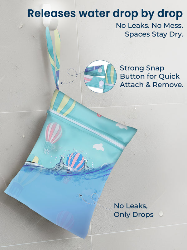 Waterproof Wet Bag Pouch with Zipper (Air Balloon)