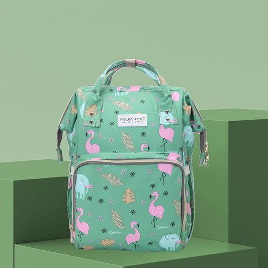 Premium 17+ Pockets Multifuncational Mother's Diaper Bag- Flamingo
