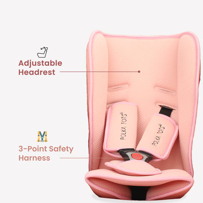 5 in 1 Multi Purpose Baby Car Seat Cum Carrycot with Fancy Bow Tie (Pink)