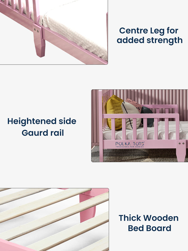 Polka Tots SideSnug Toddler Baby Bed - Pink