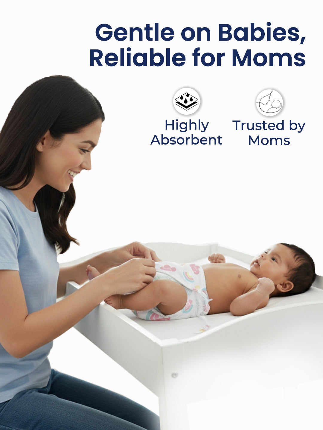 Polka Tots Newborn Pack of 5 100% Soft Muslin Cotton Nappy/Langot Set