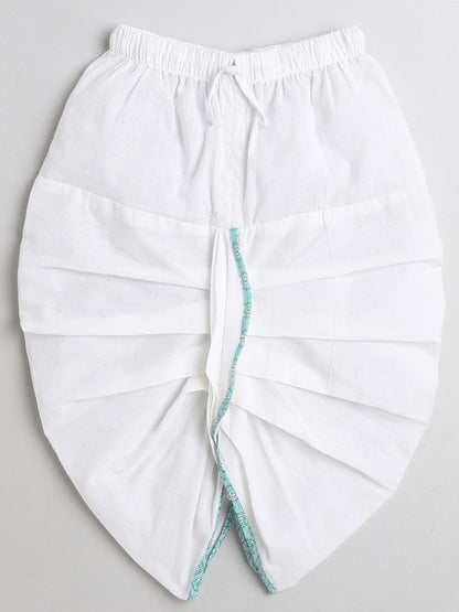 Polka Tots Dhoti Kurta Set for Boys 100% Super Soft Cotton Traditional Ethnic Wear For Kids - Blue