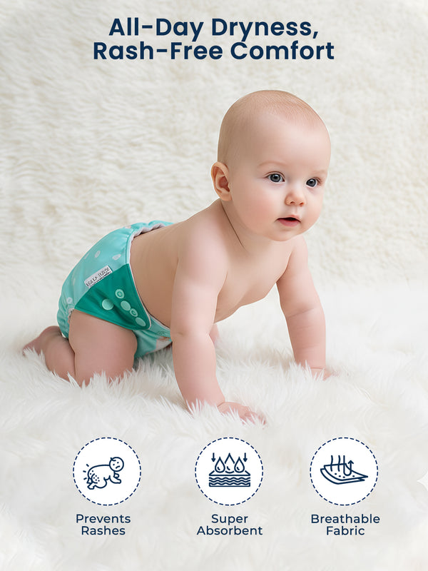 Polka Tots Reusable Cloth Diaper Buy Online Waterproof Adjustable Baby Diaper - Sheep