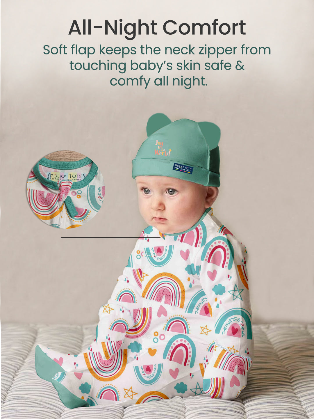 Polka Tots Pack of 10 Rainbow Print Jumbo Newborn Gift Hamper Set - Multicolor