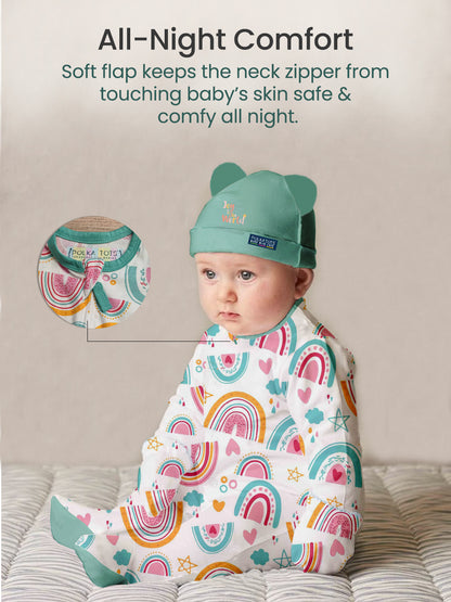 Polka Tots Pack of 10 Rainbow Print Jumbo Newborn Gift Hamper Set - Multicolor