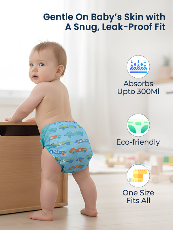 Bamboo Charcoal Reusable Cloth Diaper (Car)