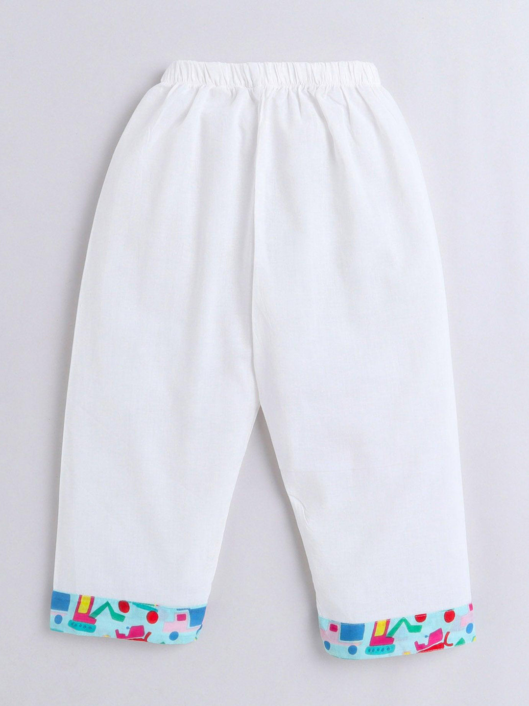 Polka Tots Truck print Full sleeves Nightwear Kurta pyjama set -Green