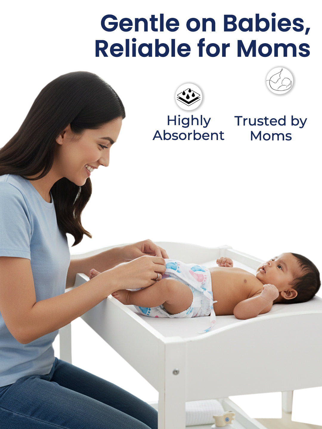 Polka Tots Newborn Pack of 5 100% Soft Muslin Cotton Nappy/Langot Set