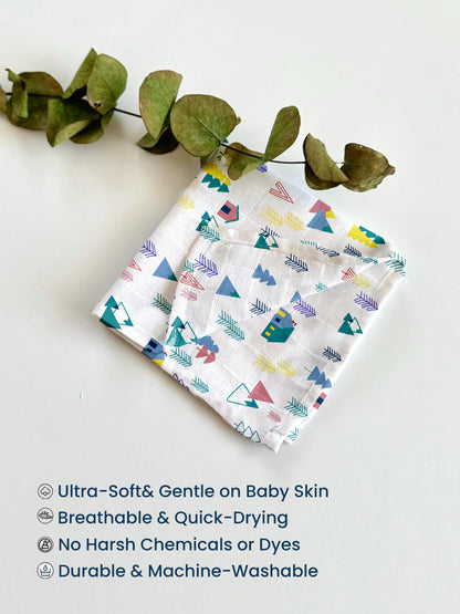 Polka Tots Newborn Pack of 5 100% Soft Muslin Cotton Washcloth Set