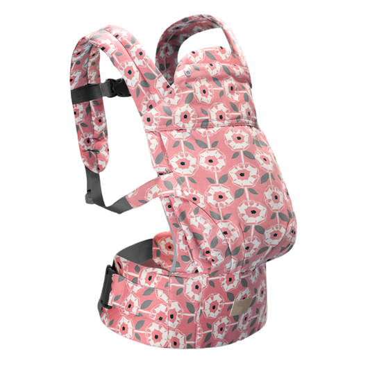 Polka Tots Hugsy Abstract Floral Baby Carrier - Peach