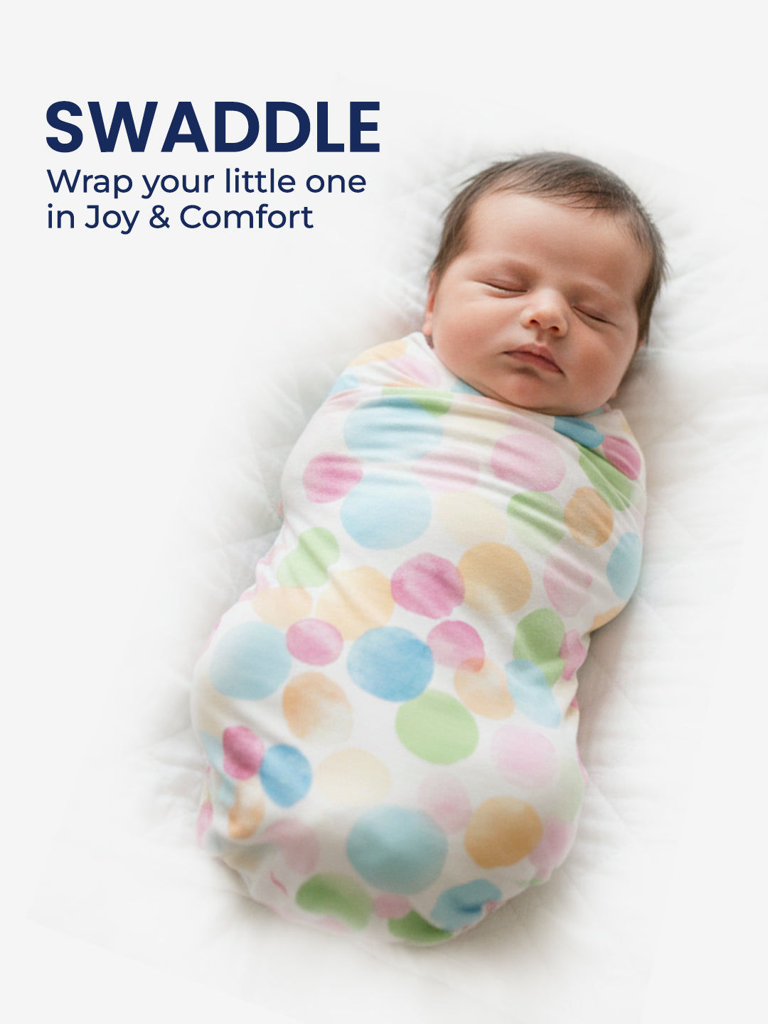 Polka Tots Newborn Pack of 5 100% Soft Double-Layer Muslin Cotton Essentials Gift Box – Polka Dots Print