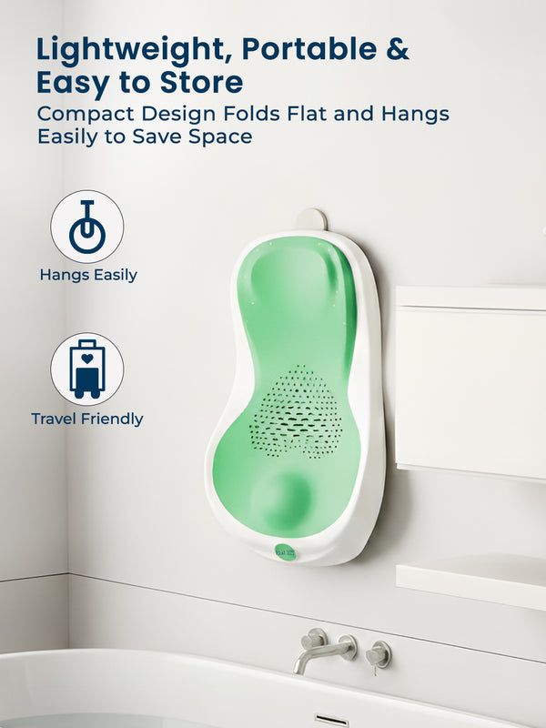 Polka Tots Tiny Tubsy Baby Bather Newborn Bath Rack - Green