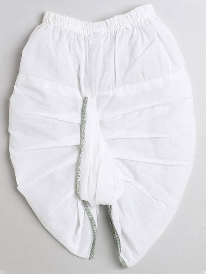 Polka Tots Dhoti Kurta Set for Boys 100% Super Soft Cotton Traditional Ethnic Wear For Kids - Green