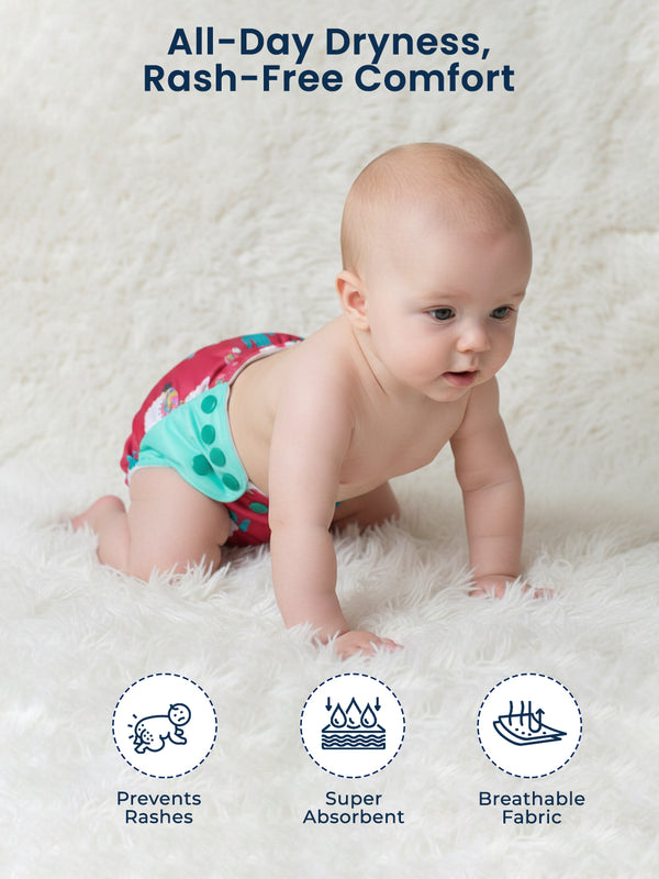 Polka Tots Reusable Cloth Diaper Buy Online Waterproof Adjustable Baby Diaper - Llama