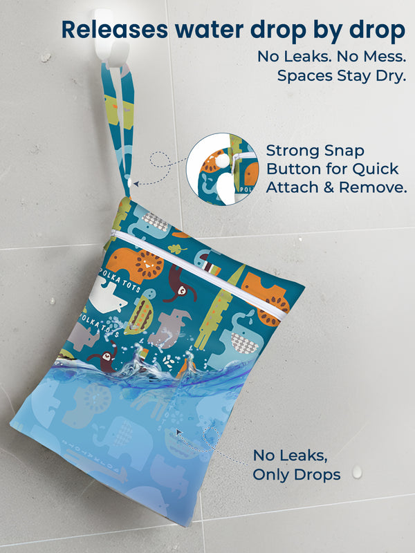 Waterproof Wet Bag Pouch with Zipper (Safari) - Teal