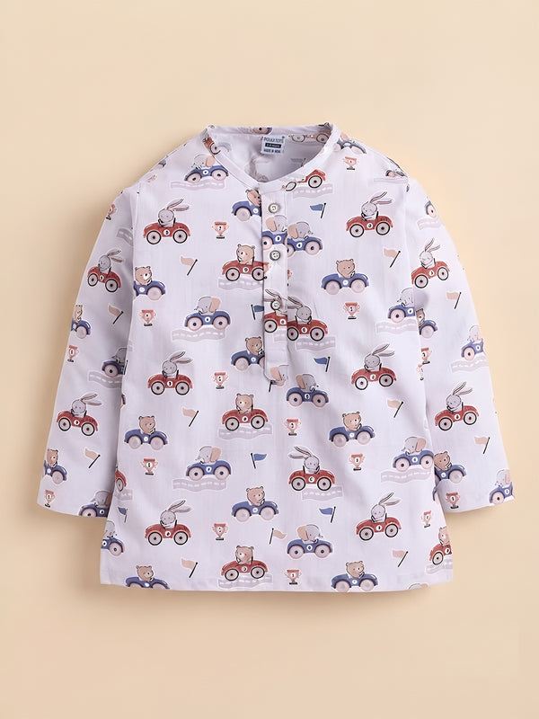 Polka Tots  Little Champions Club print Night wear Kurta Pajama