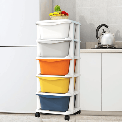 Polka Tots Multi-Purpose Kids Storage Rainbow Organiser Drawer Rack - Colorpop Stack