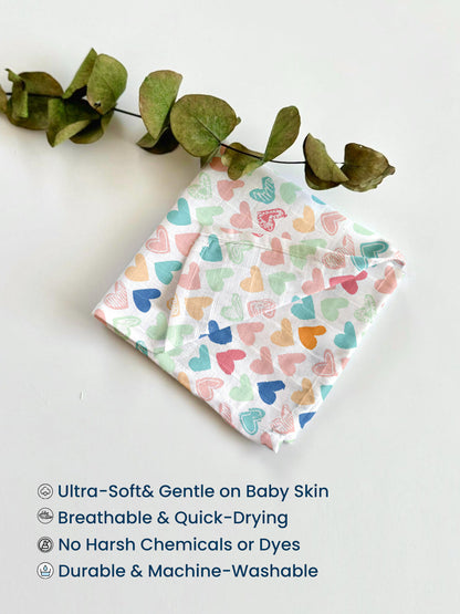 Polka Tots Newborn Pack of 5 100% Soft Muslin Cotton Washcloth Set