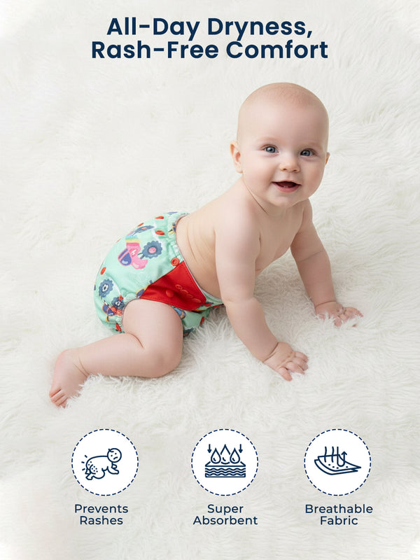 Polka Tots Reusable Cloth Diaper Buy Online Waterproof Adjustable Baby Diaper - Car