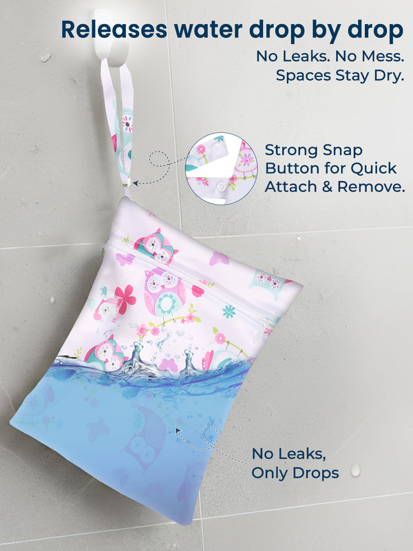 Waterproof Wet Bag Pouch with Zipper (Owl)