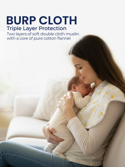 Polka Tots Newborn Pack of 5 100% Soft Double-Layer Muslin Cotton Essentials Gift Box – Jumbo Jr. Print