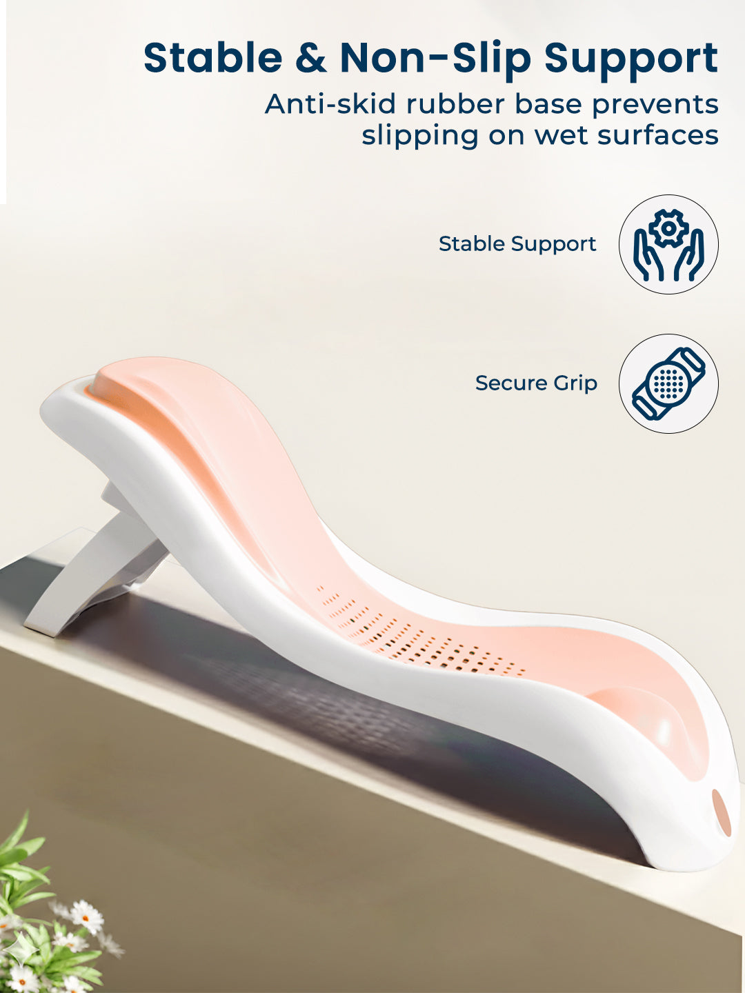 Product with anti-skid rubber base on a light background