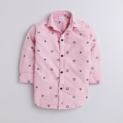 Polka Tots F/S Bear with Cap Print Tshirt shirt - Pink