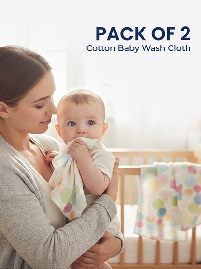 Polka Tots Newborn Pack of 5 100% Soft Double-Layer Muslin Cotton Essentials Gift Box – Polka Dots Print