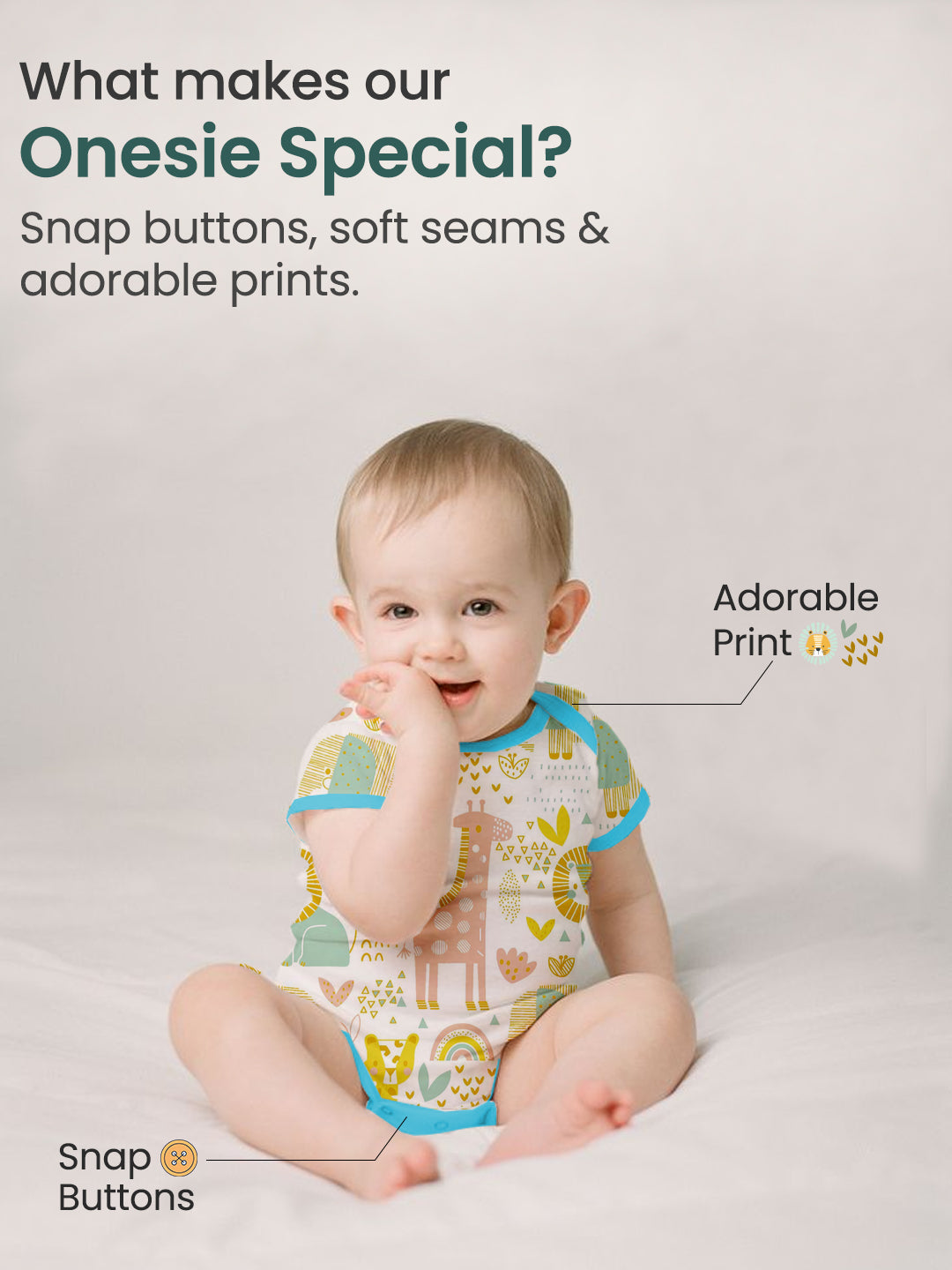 Polka Tots Pack of 10 Jungle Print Jumbo Newborn Gift Hamper Set - Multicolor