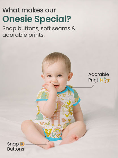 Polka Tots Pack of 10 Jungle Print Jumbo Newborn Gift Hamper Set - Multicolor