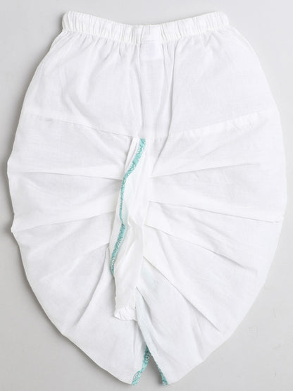 Polka Tots Dhoti Kurta Set for Boys 100% Super Soft Cotton Traditional Ethnic Wear For Kids - Blue