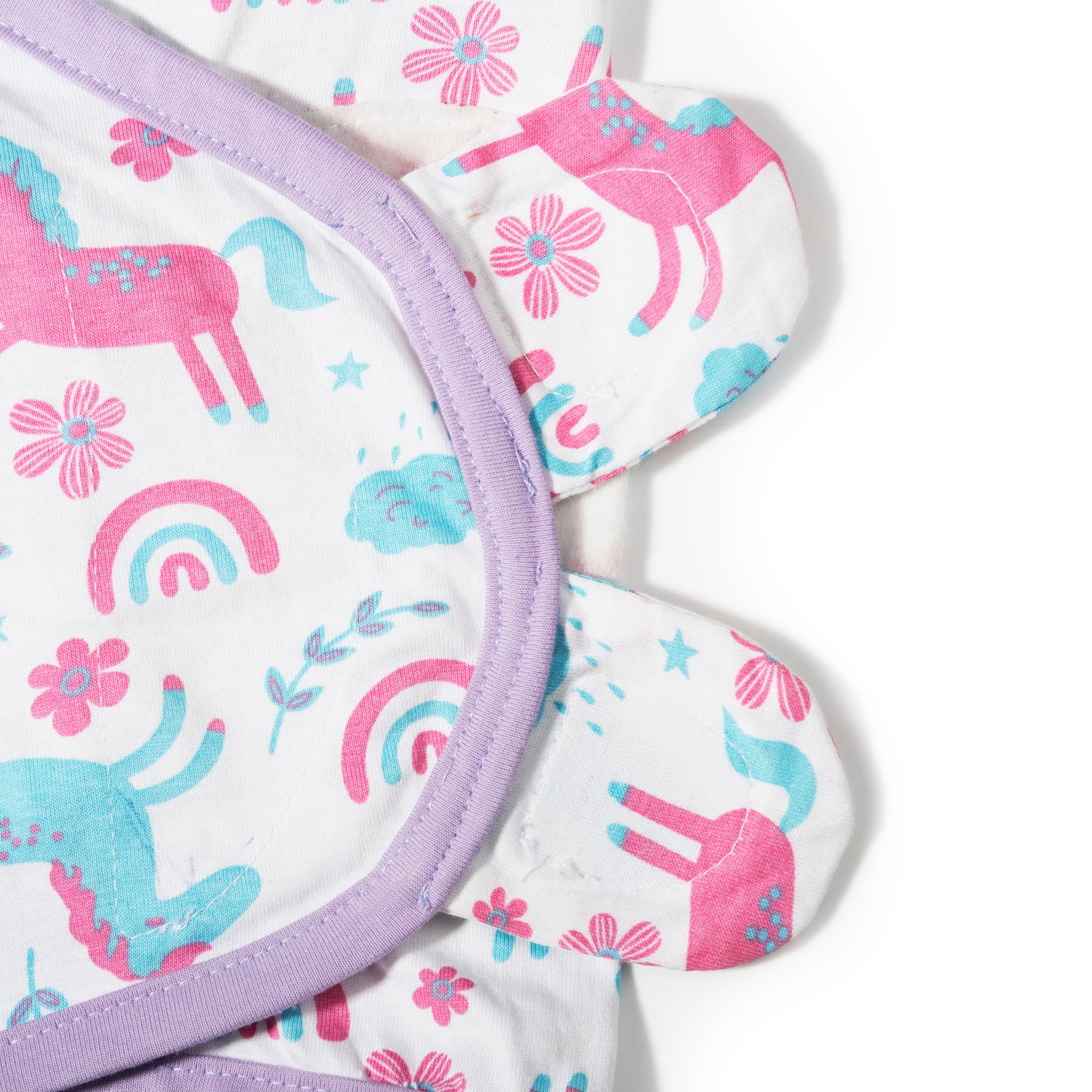 Polka Tots Unicorn print swaddle wrap with Cap - Multicolor