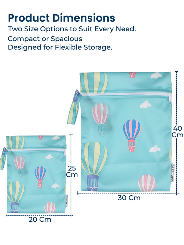 Waterproof Wet Bag Pouch with Zipper (Air Balloon)