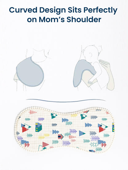 Polka Tots Newborn Pack of 3 100% Soft Muslin Cotton Double Layer Burp Cloths with Pom-Pom Lace