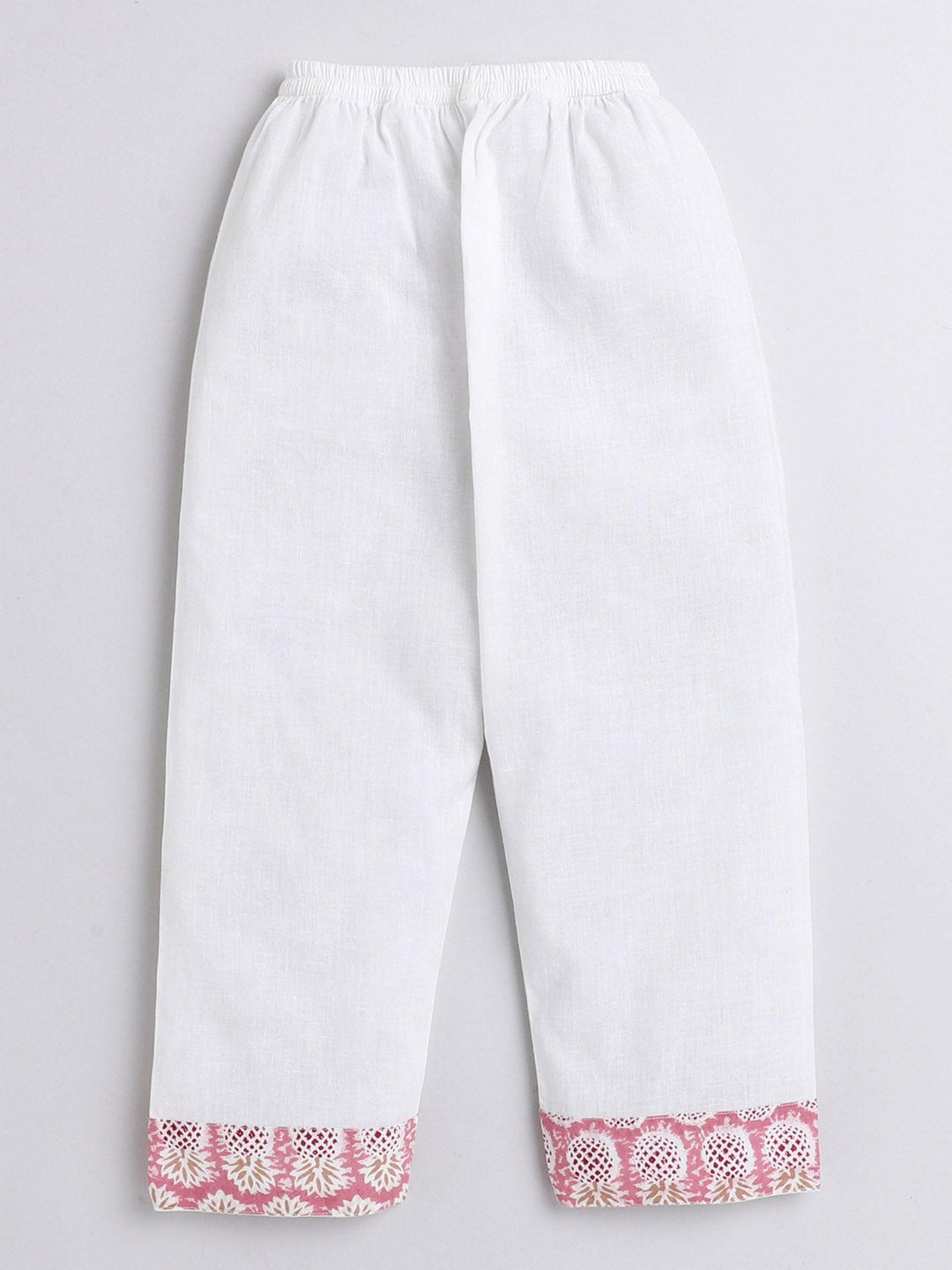 Polka Tots Pineapple print Full sleeves Nightwear Kurta pyjama set - Pink