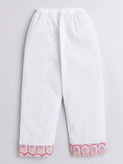 Polka Tots Pineapple print Full sleeves Nightwear Kurta pyjama set - Pink