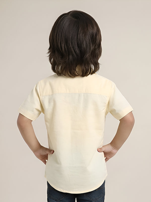 Polka Tots Half Sleeve Travel print T-shirt shirt - Yellow