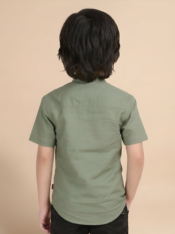 Polka Tots Half Sleeve Kurta - Green