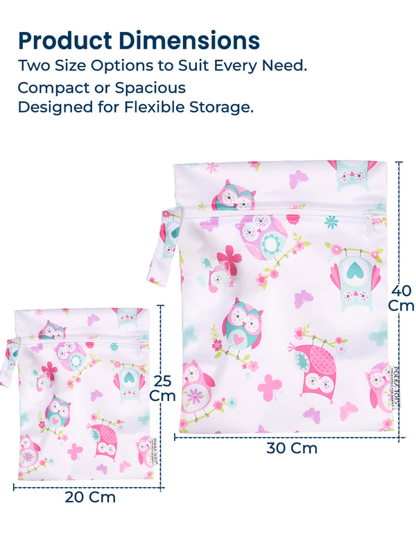 Waterproof Wet Bag Pouch with Zipper (Owl)